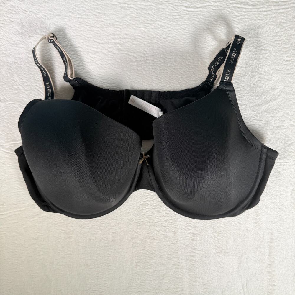 Cacique Black Lightly Lined T-Shirt Full Coverage‎ Wing Lined Bra 46DDD